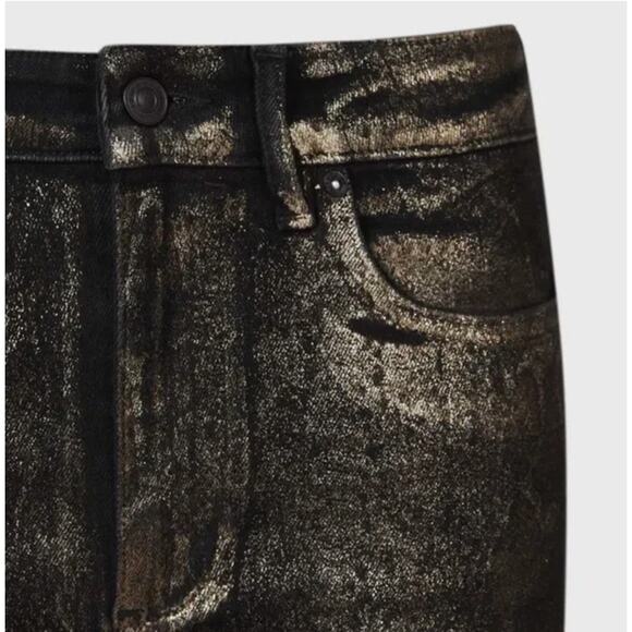 NWOT AllSaints Metallic Snake Print Miller Jean Pants - Picture 3 of 10